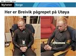 Pågrebet. På dette skræmbillede fra den norske tv-station NRK ses Anders Behring Breivik kort efter, at han har dræbt 69 personer på øen Utøya. 