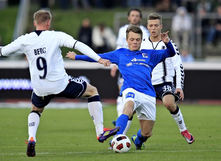 KREATIV. Emil Larsen var en af Lyngbys bedste spillere i superligaopgøret mod AGF. 