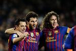 mål. Xavi Hernandez (tv.) scorede det ene af de mål, der sendte Barcelona i pokalfinalen. 