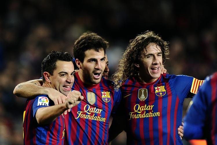 mål. Xavi Hernandez (tv.) scorede det ene af de mål, der sendte Barcelona i pokalfinalen. 