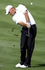 Bjørn. To bogeyer på de første ni huller kostede Thomas Bjørn en bedre placering i Dubai. 