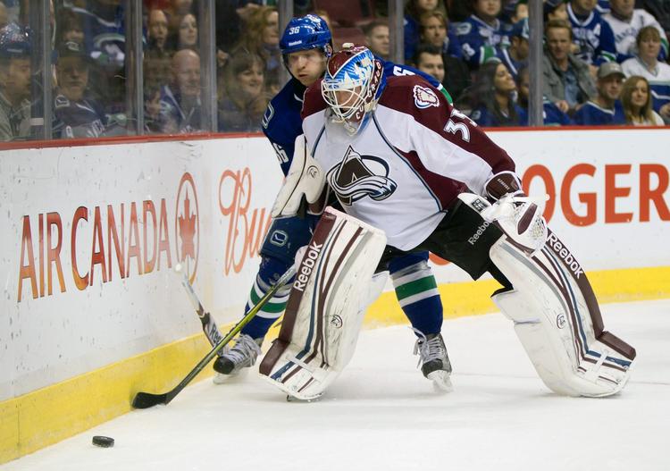 Bagholdsangreb. Jannik Hansen scorede på målmand Jean-Sebastien Giguere midt i 3. periode, hvor danskeren gjorde det til 2-1. 