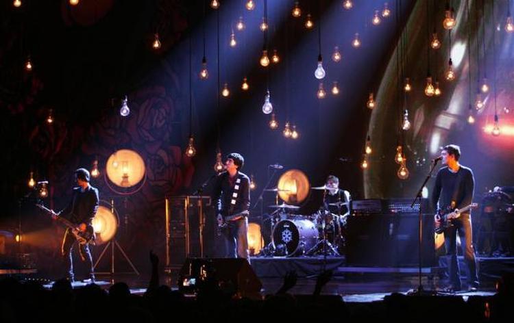 Det britiske rockband Snow Patrol under festligholdelsen af Brit Awards i aftes. 