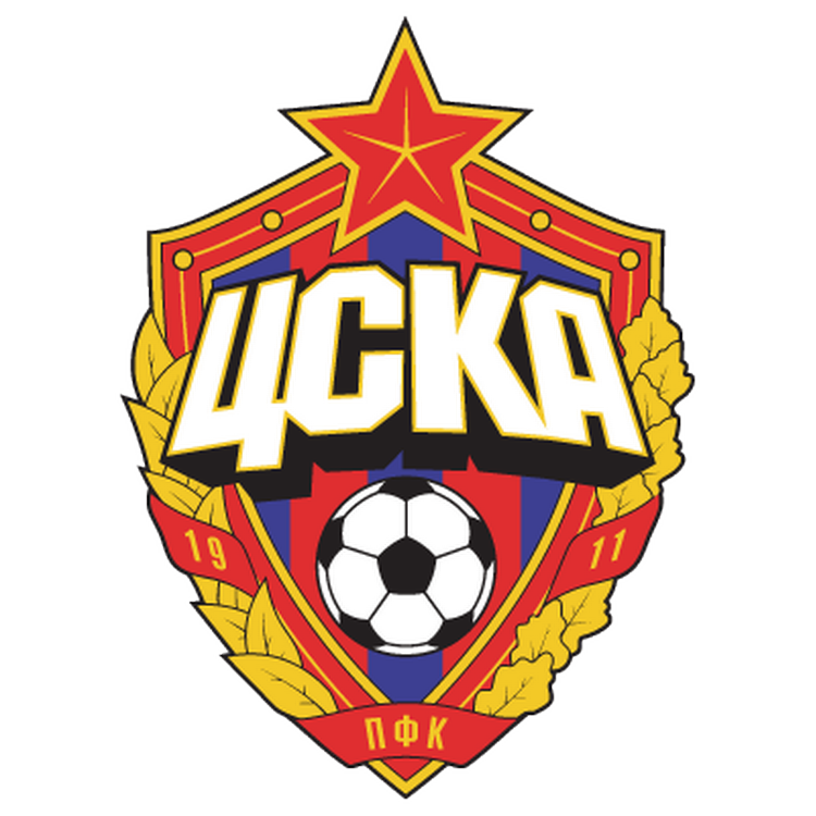 CSKA. Moskva-klubben har skiftet logo adskillige gange i løbet af de sidste 100 år. Dette er det aktuelle. 