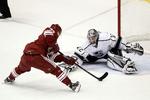 afgørelsen. Ved at score på det sidste straffeslag blev Mikkel Bødker matchvinder mod Los Angeles Kings. 