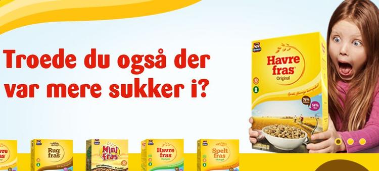 Sukkerholdigt. Det er misvisende at markedsføre Havrefras som et sundt morgenmadsprodukt, mener ekspert. 