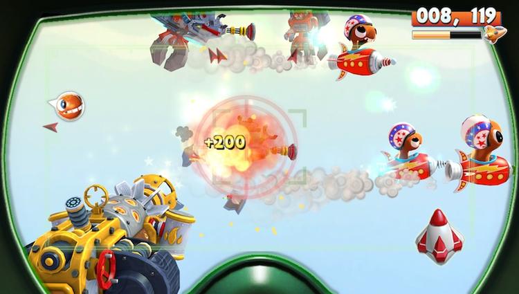 I et af de mange mini-spil skal man svinge Vita-konsollen rundt og via bevægelsessensoren og knapperne nedskyde robot-fjenderne. Det er futuristisk fedt, men holder kun dampen oppe i en times tid. 