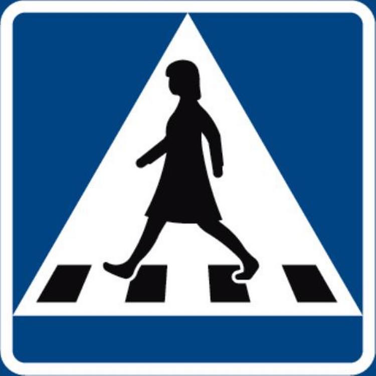 ERSTATNING. Sådan kommer fodgængerskiltene i Uppsala til at se ud. Skiltet er et autoriserede og ærbare svenske symbol på en kvindelig fodgænger. Illustration: Transportstyrelsen 