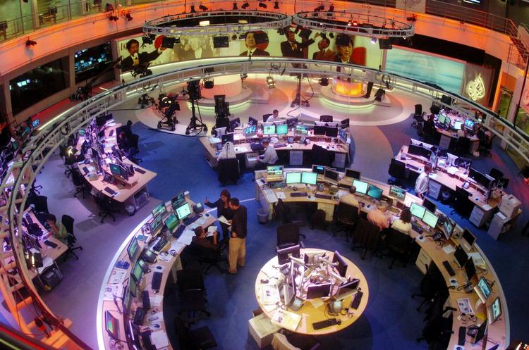 Prisvinder. På dette billede forbereder Al Jazeera English sig på at gå i luften.  Nu har de vundet en pris i Storbritannien. 