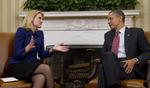 ROS. Helle Thorning-Schmidt fik rosende af Obama, da hun i dag var til møde i Det Hvide Hus. 