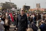 krigskorrespondent. Marie Colvin har i mange år rapporteret fra krigszoner og ses her på Tahrir-pladsen i Kairo under det egyptiske oprør. 