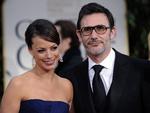 Instruktør. Michel Hazanavicius - her med hustru Berenice Bejo - kan se frem til en travl aften i Los Angeles. 