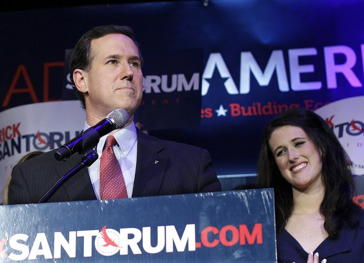 TABER. Rick Santorum roste sin 93-årige mor efter nederlaget til Romney. 
