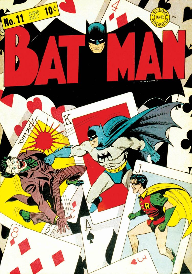 Bob Kane og Bill Finger skabte den ikoniske helt i 1939. Her kæmper han mod den næste ligeså ikoniske skurk: Jokeren. 