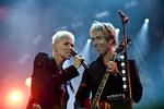 tilbage. Roxette er klar med deres nu andet album, efter at Marie Frederiksson kom sig over en hjernesvulst i 2009. Her ses de på bøgescenen på Skanderborg-festivalen i 2010. 