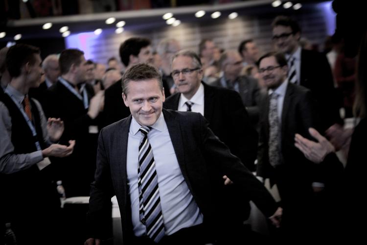 opbakning. Anders Samuelsen bliver modtaget med jubel på Liberal Alliances årsmøde 