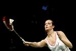 videre. Den tidligere All England-mester Tine Baun er sikkert videre i damesingle. 