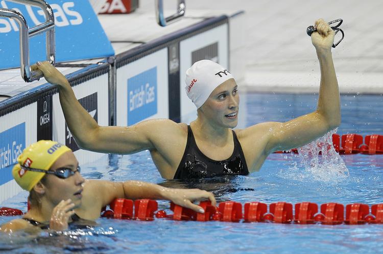 yderligt. Fra bane 8 vandt Rikke Møller Pedersen finalen i 200 meter brystsvømning i London. 