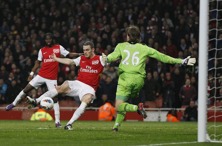MATCHVINDER. Thomas Vermaeln blev den store helt for Arsenal i opgøret mod Newcastle. 