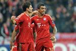 hattrick. 3-0, 4-0, 5-0, 6-0 scorede Mario Gomez (tv.) til mod FC Basel. 
