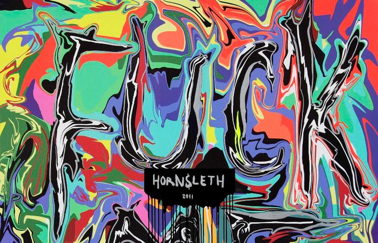 Hugget. Værket 'Fuck Me' af Kristian Hornsleth er én af de tre kunstværker, som tyve stjal under et indbrud tirsdag. 