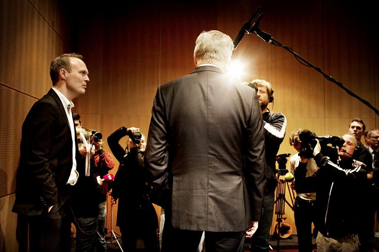 Pressemøde. Fritz Schur mødte pressen forleden for at forklare fyringen af Anders Eldrup. 