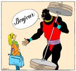 Fransk. Måske lever Frankrig slet ikke op til alle de fordomme vi danskere har om landet. Forfatteren Lotte Garbers er just ankommet til landet.Tegning: Jørgen Saabye 
