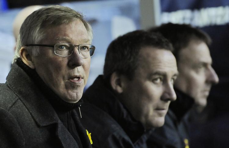 målsætning. Det engelske mesterskab er sidste chance for Manchester Uniteds manager, Alex Ferguson, (tv.) og hans assistent Rene Meulensteen. 