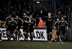 mål. I sine tredje kamp fik Simon Makienok (med armene i vejret) scoret for Brøndby. 