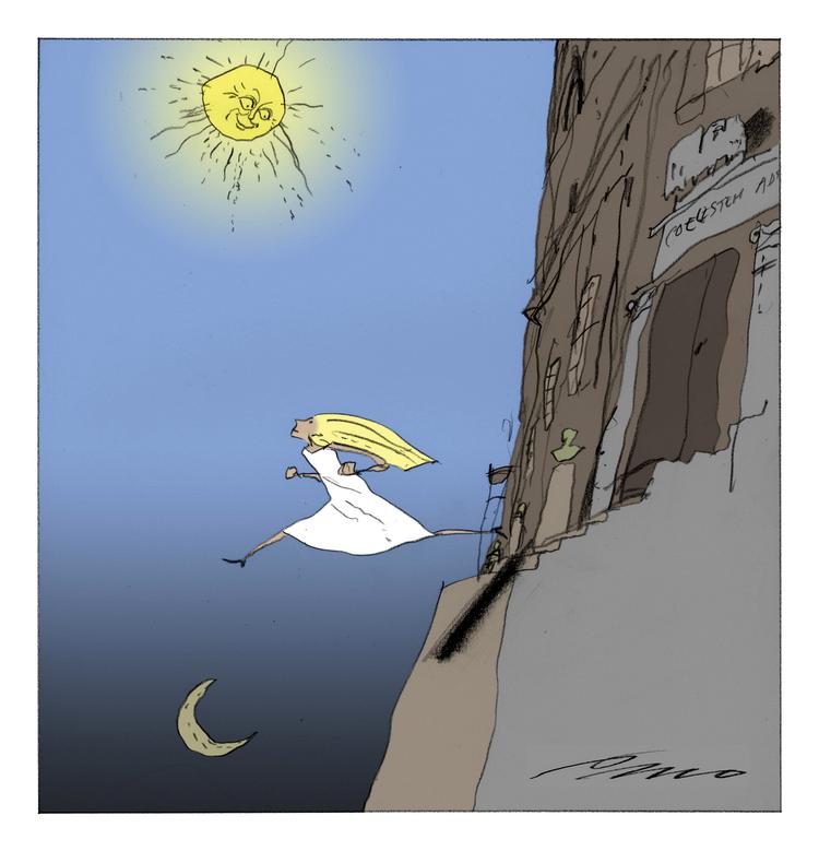 Uddannelse. De nuværende regler tilgodeser ikke nødvendigvis, at man færdiggør sin uddannelse hurtigst muligt. Tegning: Per Marquard Otzen 