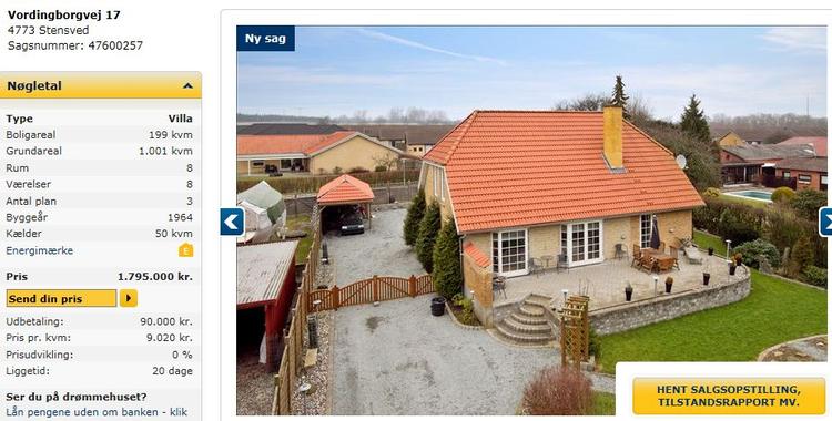 Salgstrick. Det er denne villa, der ifølge ejendomsmægler Kasper Pedersen er skabt til at rumme et helt fodboldhold. Foto: edc.dk 
