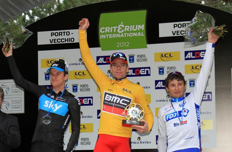 Jubel. Cadel Evans (BMC) vinder Critérium International. 