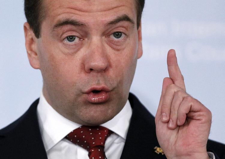 Skideballe. Ruslands præsident, Dimitrij Medvedev, mener, at Mitt Romney skal huske, hvilket år han lever i. Foto: Mikhail Metzel/AP 