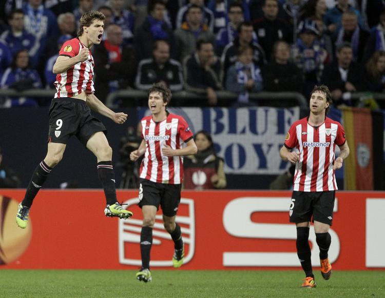 Mål. Bilbao's Fernando Liorente fejrer en scoring. 