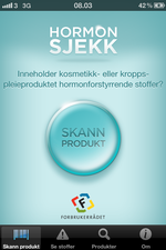 HOrmontjek. Med den norske app er det let at gennemskue varers indhold. 