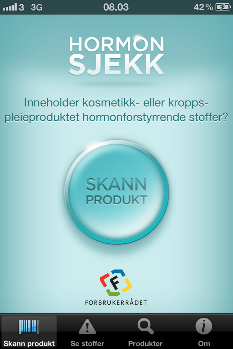 HOrmontjek. Med den norske app er det let at gennemskue varers indhold. 