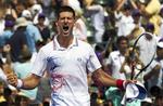 Jubel. Så er årets anden turneringssejr i hus for Novak Djokovic. 