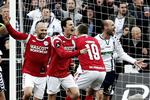 dobbelt. Christian Holst (tv) fik to gange listet sig i position til afgørende scoringer i kampen mod AGF. 