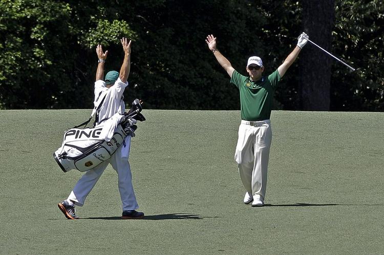 albatros. Fra 231 meters afstand sendte Louis Oosterhuizen sit andetslag i hul på finalerunden af US Masters. 