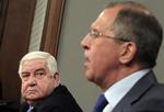 besøgsvenner. Syriens udenrigsminister, Walid al-Moualem, er på besøg i Moskva i dag, hvor han har mødtes med Ruslands udenrigsminister, Sergej Lavrov (th.) 