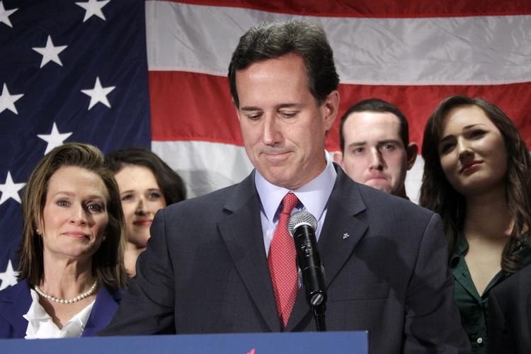Afsked. Rick Santorum sagde farvel til den republikanske præsidentvalgkam med en følelsesladet tale i sin hjemstat Pennsylvania. 