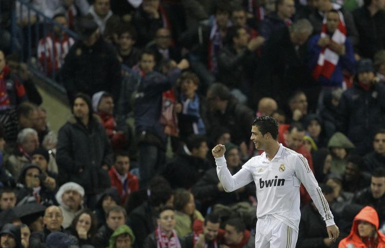 KLasse. Ronaldo jubler efter sin første scoring i 1. halvleg. Efter pausen scorede portugiseren på et af sine klassiske hårde og veldrejede langskud samt fra 11-meter-pletten. 