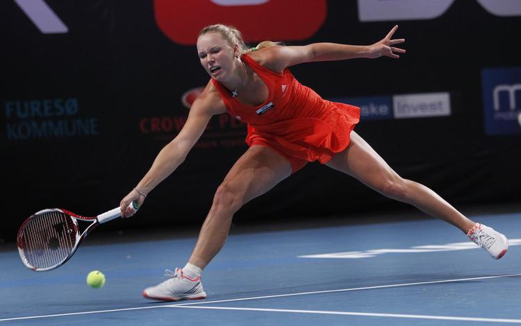 Kamp. Caroline Wozniacki kæmpede bravt i Farum. 