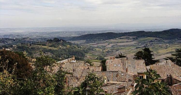 Klassisk. Fra den berømte by Montepulciano er udsigten ud over Toscanas landskab som taget ud af en guidebog. 