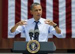Våbenstøtte. Præsident Barack Obama støtter og respekterer amerikanernes forfatningssikrede ret til at bære våben, siger hans kampagnefolk. Her taler præsidenten tidligere i dag i Tampa, Florida. 
