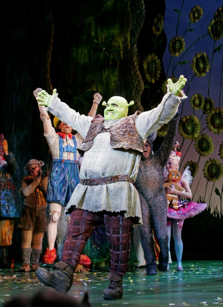 Hit. Musicaludgaven af 'Shrek'-filmen fik verdenspremiere på Broadway i 2008, hvor den bl.a. blev nomineret til otte Tony Awards og 12 Drama Desk Awards. 