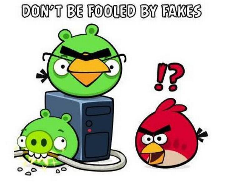 Vredt. Rovio, der står bag Angry Birds, advarer på sin hjemmeside om falske versioner af det populære spil. 