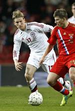 Fodbold: Venskabskamp: Danmark - Rusland (0-2)