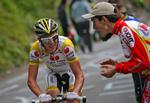 dopet. Riccardo Riccò alene på vej mod toppen på 9. etape af Tour de France i 2008. 