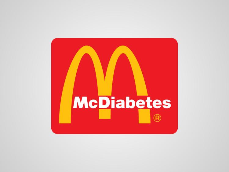 Logik? McDonalds er af mange omgange blevet beskyldt for at være usundt. Her er det mistanken om, at de berømte burgermenuer giver øget risiki for diabetes, der er taget under kærlig behandling. (Grafik: viktor Hertz) 
